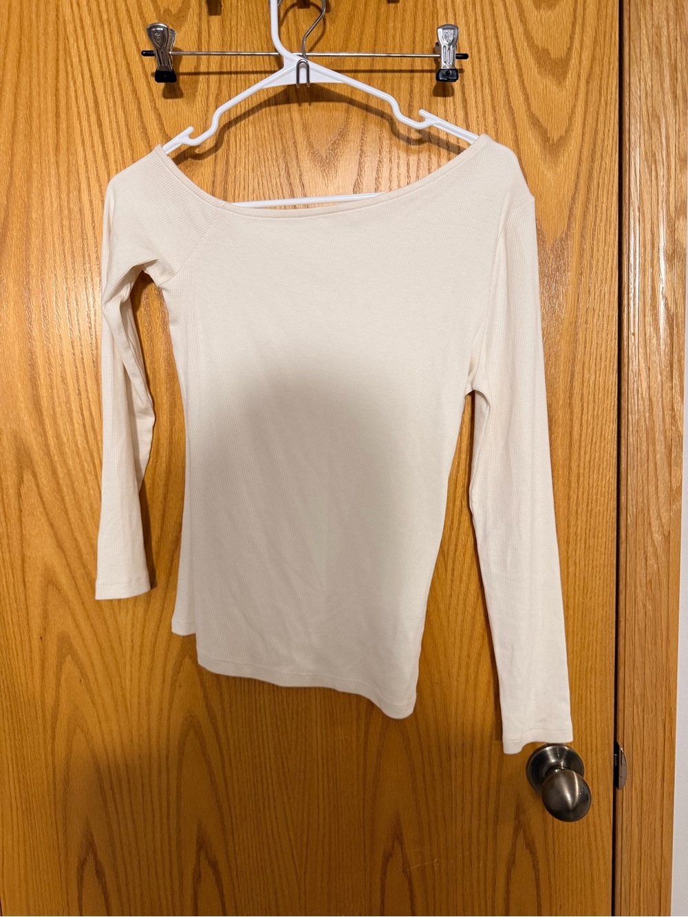 a new day Cream Off-Shoulder Long Sleeve Top